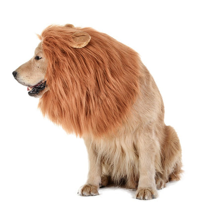 Cute Pet Cosplay Clothes Transfiguration Costume Lion Mane Winter Warm Wig Cat Large Dog Party Decoration With Ear Pet Apparel