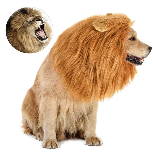 Cute Pet Cosplay Clothes Transfiguration Costume Lion Mane Winter Warm Wig Cat Large Dog Party Decoration With Ear Pet Apparel