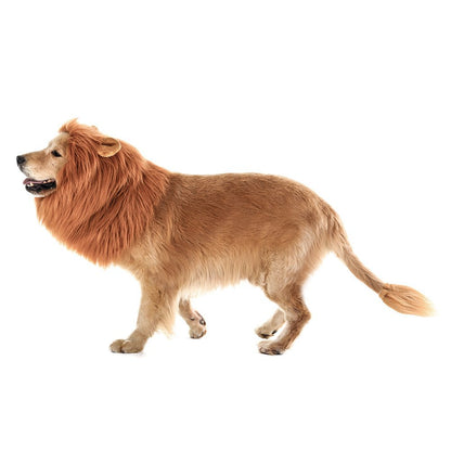 Cute Pet Cosplay Clothes Transfiguration Costume Lion Mane Winter Warm Wig Cat Large Dog Party Decoration With Ear Pet Apparel
