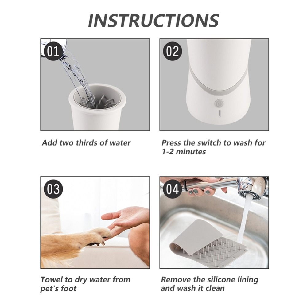 Dog Electric Foot Scrubber Dog Paw Cat Cleaner Wipe-free Automatic Foot Scrubber Electric Pet Foot Scrubber
