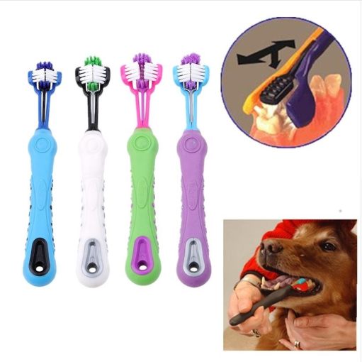 Pet plush color toothbrush dog toothbrush in addition to bad breath and tartar dental care dog cat cleaning supplies