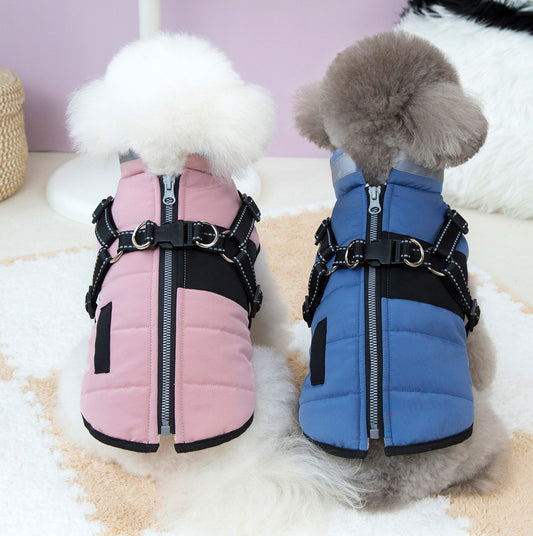 Dog Clothes Thickened Autumn And Winter Clothing Teddy Vest Small And Medium Dog Winter Pet Clothing 24 Equipment Traction Cotton Clothes
