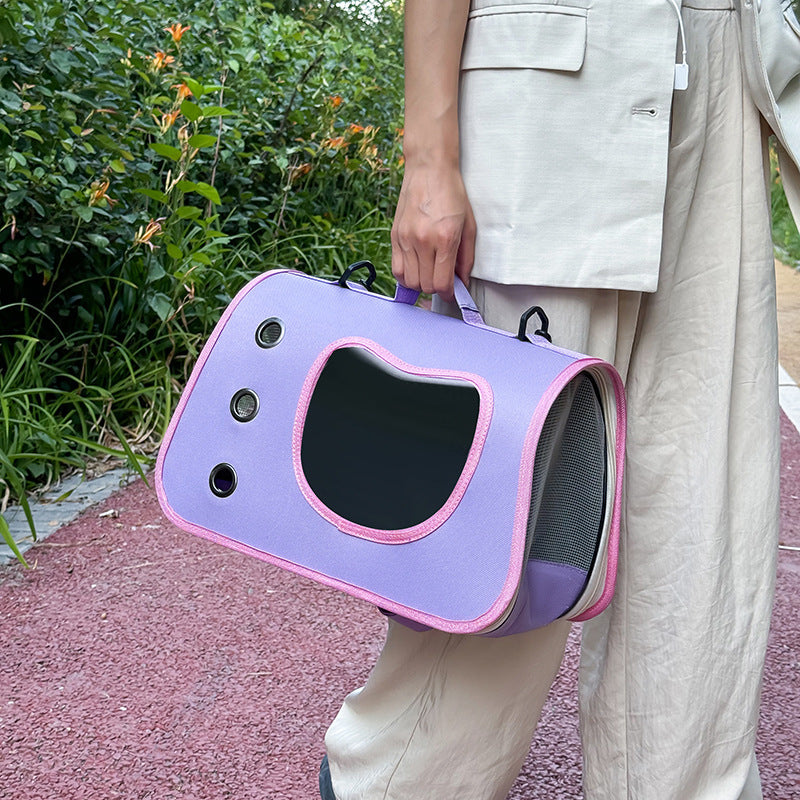 Cat Bag Large Capacity Breathable Lightweight Portable Space Capsule Pet Supplies Side Opening Portable Pet Bag For Cats And Dogs