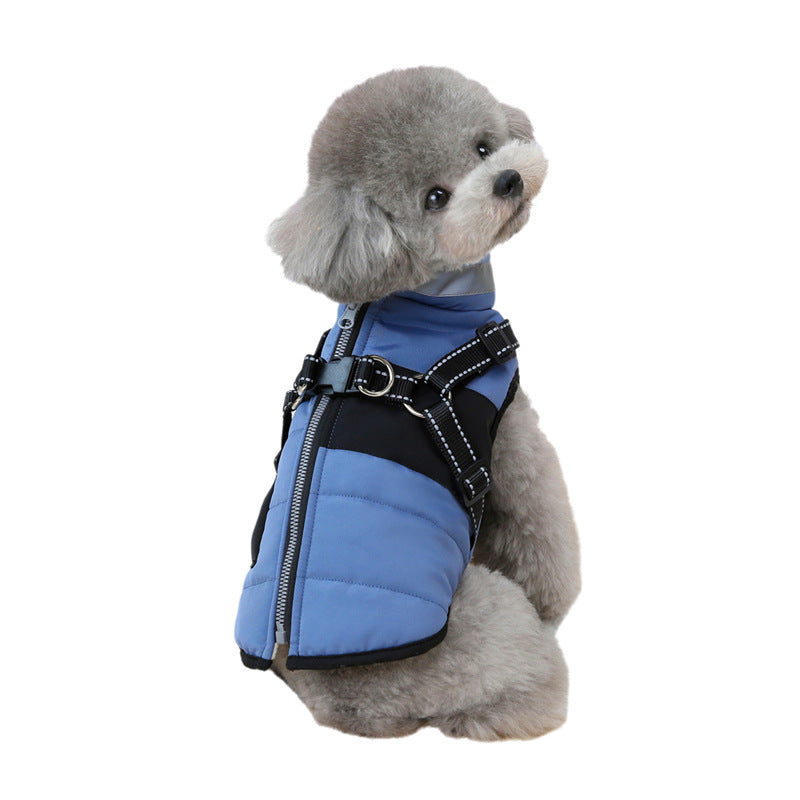 Dog Clothes Thickened Autumn And Winter Clothing Teddy Vest Small And Medium Dog Winter Pet Clothing 24 Equipment Traction Cotton Clothes