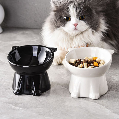 Pet Supplies Cat Bowl, Dog Bowl, Pet Bowl, Plastic Large-Capacity Inclined Mouth To Protect Cervical Spinee, Not Easy To Knock Over, High-Legged Food Bowl