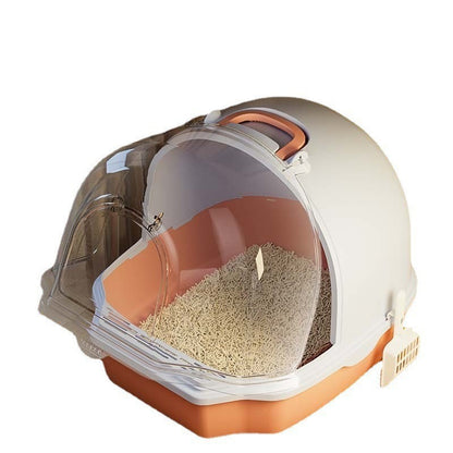 Cat Litter Box Extra Large Fully Semi-enclosed Flip-top Cat Toilet Deodorant Anti-splash Cat Litter Box Cat Supplies