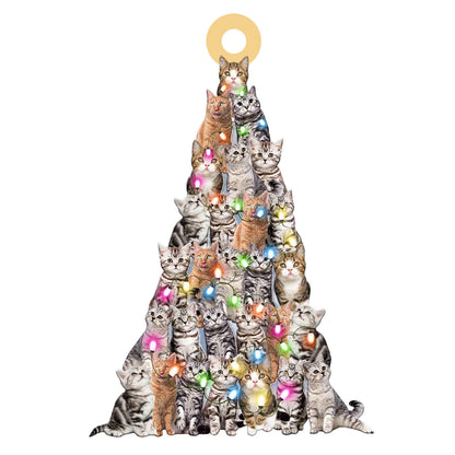 Cute Christmas Tree Wood Ornaments For Cats And Pets