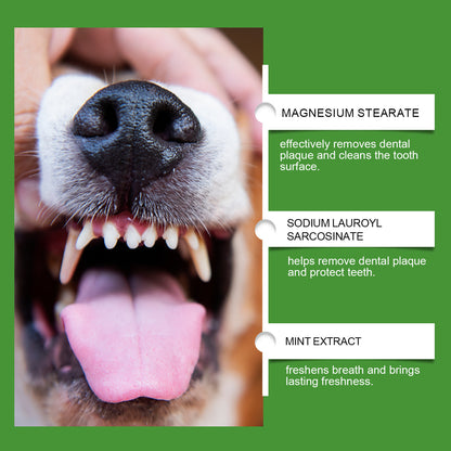 Yegbong Dog Teeth Cleaning Powder Gently Clean Pet Teeth Improves Tartar Yellow Fresh Breath