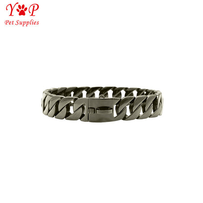 Stainless Steel Dog Chain Collar 18k Gold Pet Collar Dog Large Dog Metal Bully Bullfight Cuban Dog Chain