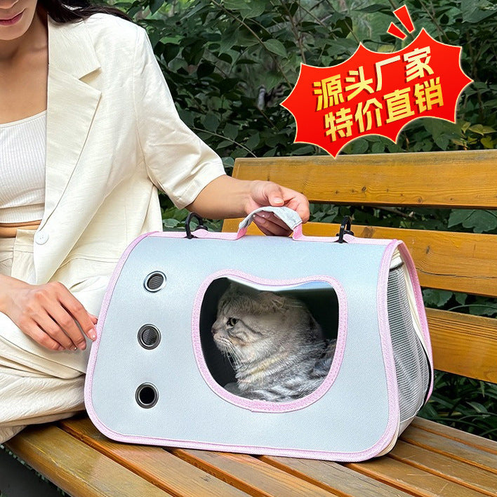 Cat Bag Large Capacity Breathable Lightweight Portable Space Capsule Pet Supplies Side Opening Portable Pet Bag For Cats And Dogs