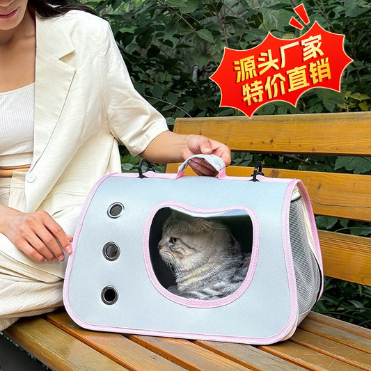 Cat Bag Large Capacity Breathable Lightweight Portable Space Capsule Pet Supplies Side Opening Portable Pet Bag For Cats And Dogs