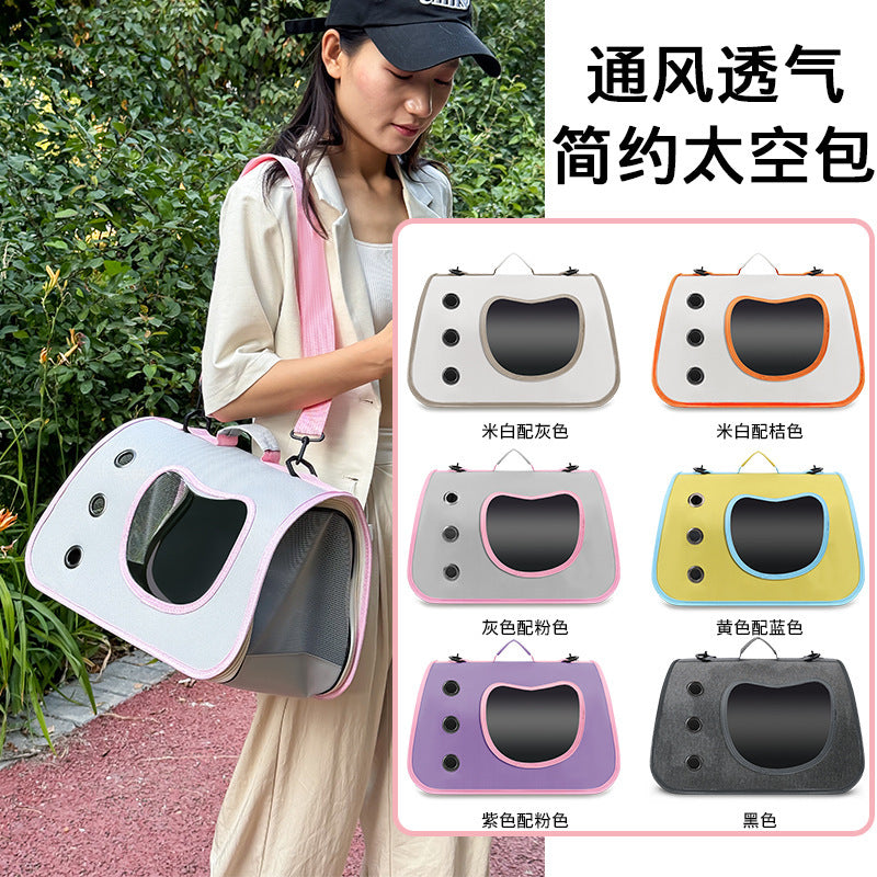 Cat Bag Large Capacity Breathable Lightweight Portable Space Capsule Pet Supplies Side Opening Portable Pet Bag For Cats And Dogs