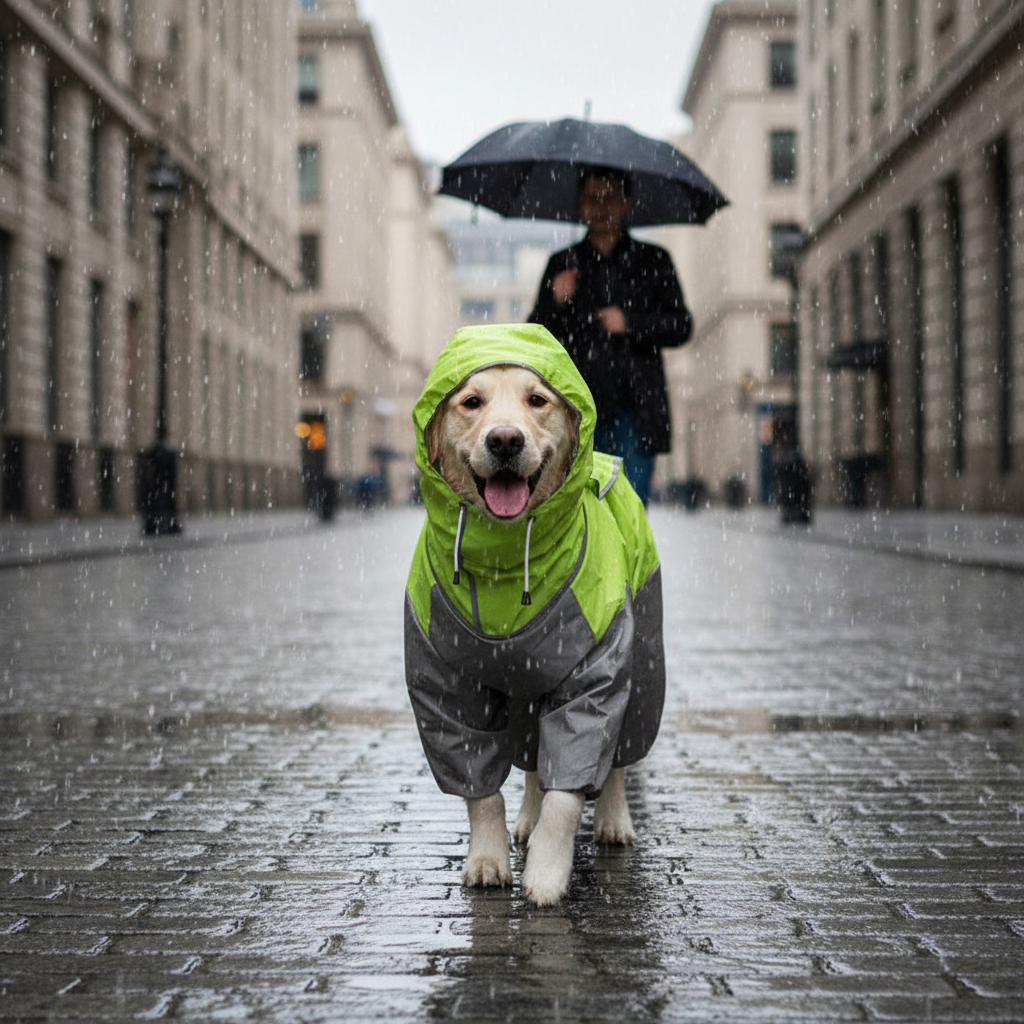 Dog Hooded Raincoat - Lifestyle