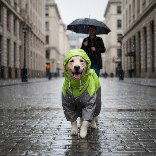 Dog Hooded Raincoat - Lifestyle