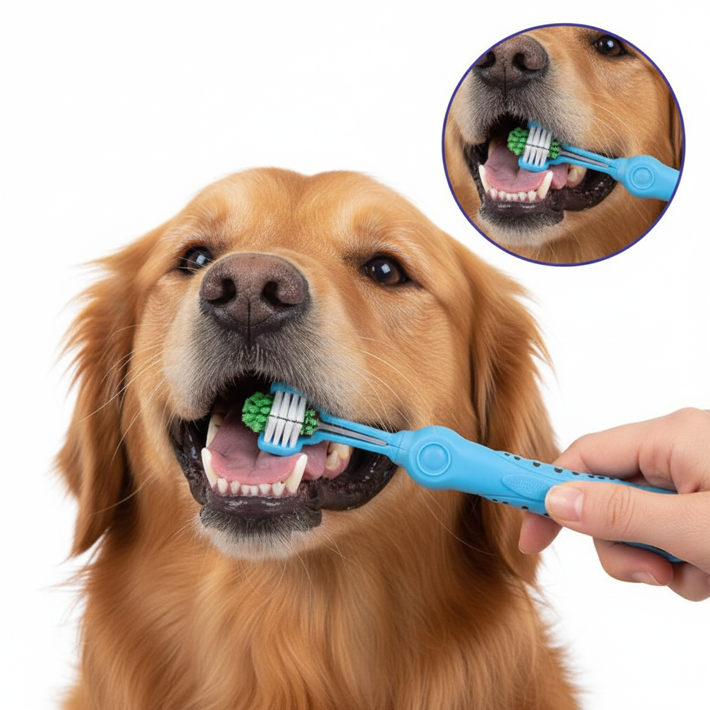 Pet Three-Sided Toothbrush