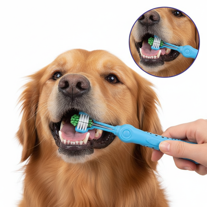Pet Three-Sided Toothbrush